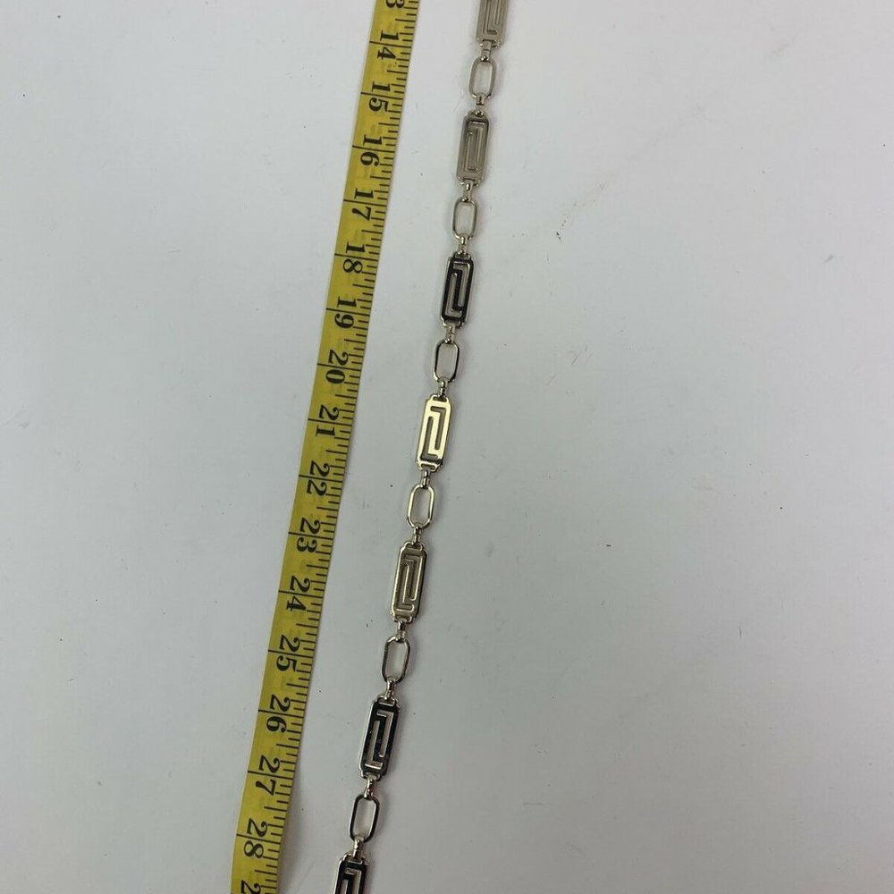 Gold Tone Chain Link Belt Open Work Rectangular - Picture 7 of 8